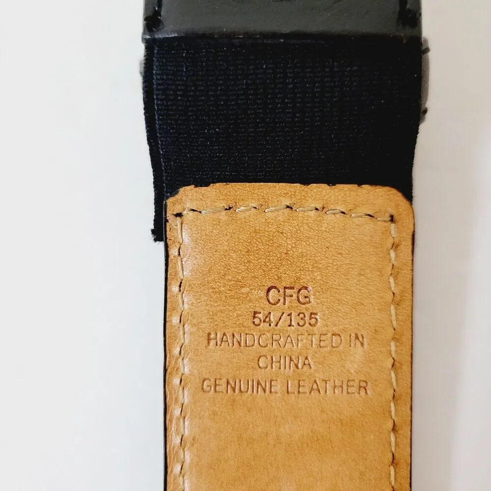 Hand Crafted Genuine Leather Black L9ng Mens Belt Size 54